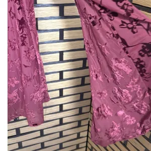 Knox Rose Burgundy Velvet Floral Off Shoulder‎ Top Size Large thumbnail 4