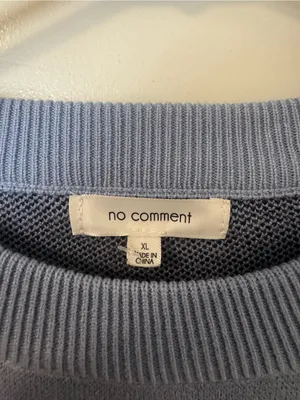 No Comment Light Blue "Pretty Please" Graphic Knit Crewneck Sweater NWT Size XL thumbnail 5