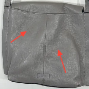 Vince Camuto Grey‎ Pebbled Leather Crossbody Bag Ring Detail Adjustable Strap thumbnail 12