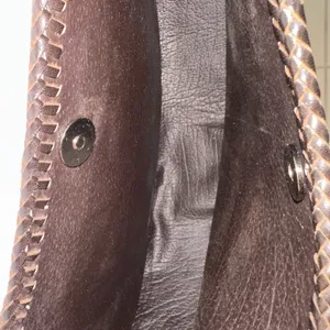 NEW Handmade Dyed Cowhide Leather Cossbody Purse Steer Cow Rust Western Orange thumbnail 10