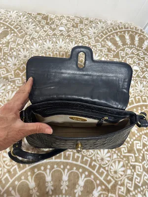 Brahmin Black Croc-Embossed Shoulder Bag with Gold Hardware thumbnail 13