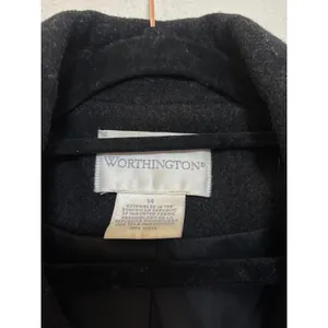 Worthington Womens Black Wool Blend Double Breasted Pea Coat Size 14 WPL11935 thumbnail 3