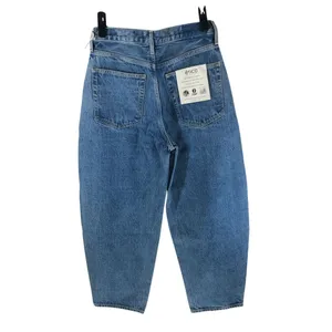 Etica Womens Cassel Ultra High Barrel Jeans Button Fly Rigid Bluestone Wash 27 thumbnail 2