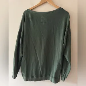 Aerie Offline‎ Oversized Pullover Sweater Washed Dark Green thumbnail 2