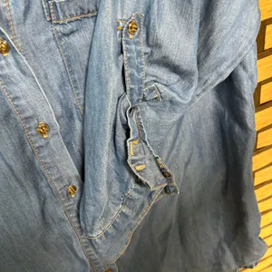 Grand‎ & Green Denim Button Down Shirt Size Small Blue thumbnail 5