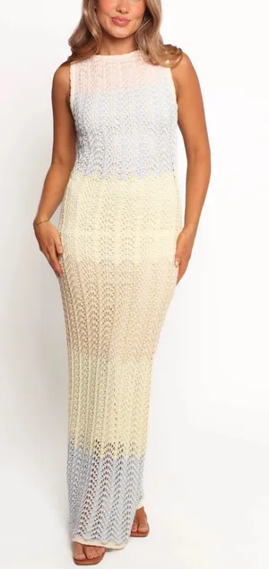 Boutique Multi Color Crochet Maxi Dress thumbnail 1