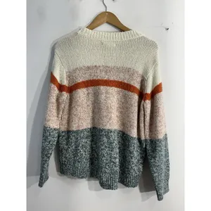 Womans Lori Grey For Loft Long Sleeve Pullover Sweater Large Multicolor thumbnail 2