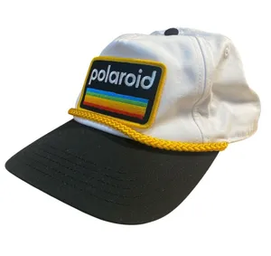 American Needle Polaroid Roscoe White Adjustable Snap Back Baseball Hat Cap OS thumbnail 1