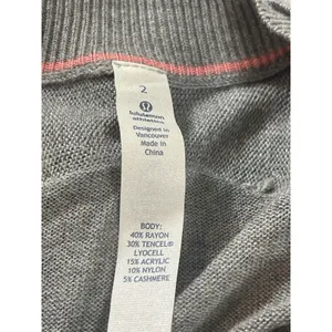 Lululemon Cashmere Blend Sweater Tunic Gray Size 2 Lightweight Thumbholes thumbnail 7