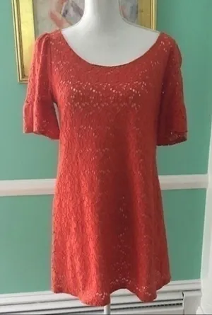 Love In Orange Lace Dress Size‎ Small thumbnail 1