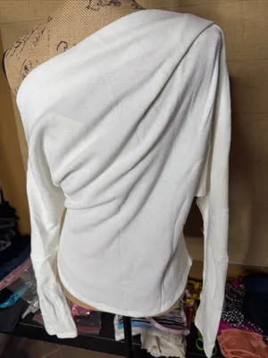 NWT Free People We The Free Fuji Thermal Top Ivory Off Shoulder Thumbhole Medium thumbnail 8