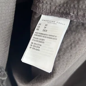American Eagle Corduroy Shacket Dark Gray Ribbed Front Button Cotton XS thumbnail 6