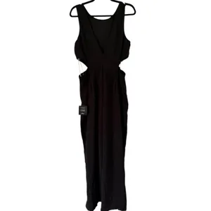 NWT Lulus Moments to Remember Black Sleeveless Wide-Leg Cutout Jumpsuit Size XL thumbnail 5