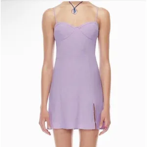 Sunday Best Mini‎ Dress Women Small Purple Sinclaire Bustier Slit Summer Crepe thumbnail 4
