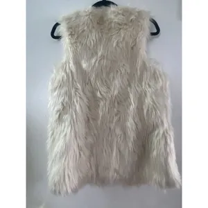 Xhilaration Faux FUR VEST Women's Size S/P White Small Petite‎ Lined Boho Vest thumbnail 2