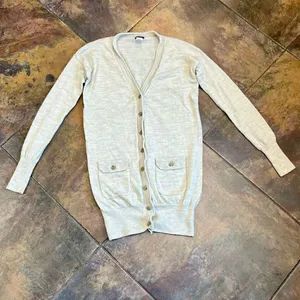 J. Crew Merino Wool Button Up Tunic Cardigan XS thumbnail 3