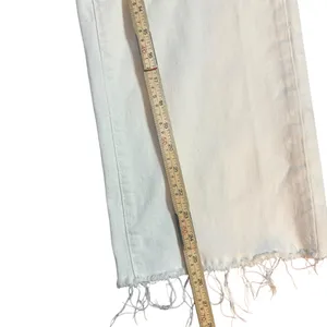 ZARA White Wide Leg High Rise Jeans w/ Raw Hem Sz 10 Y2K Street-style Minimalist thumbnail 6