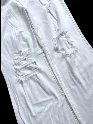 NWT Risen Jeans High Rise Distressed Wide Leg Dad Jeans White Size 3X thumbnail 6