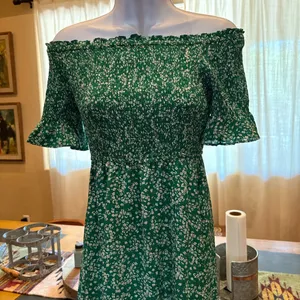 Lulu's Emerald Floral High-Low Dress thumbnail 6