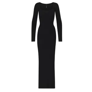 SKIMS Soft Lounge Long Sleeve Maxi Dress Black Size M thumbnail 2