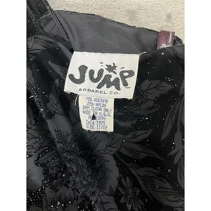 Vintage Y2K Black Glitter Floral Dress Fairy‎ Grunge Party Prom Whimsigoth Small thumbnail 5