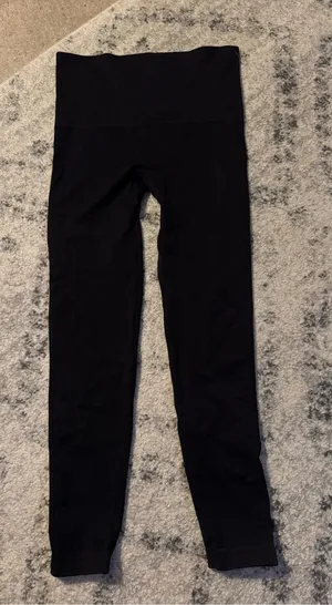 SPANX by Sara Blakely High Rise Ankle Leggings Black Solid Compression thumbnail 1