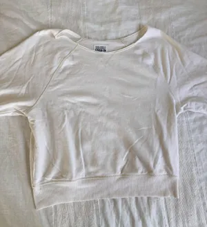 American Eagle Light beige off the shoulder sweatshirt thumbnail 1