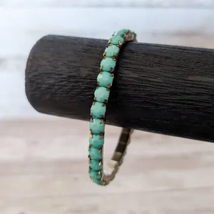 Vintage Stretch Bracelet Turquoise Tone thumbnail 2