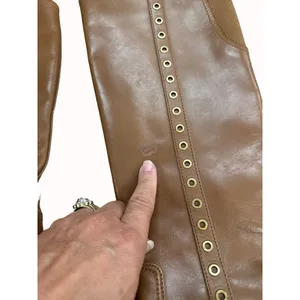 Michael Kors women’s over knee brown studded leather boots size 10M SKU 4654 thumbnail 9
