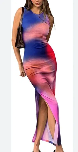 Purple Bodycon maxi dress thumbnail 1