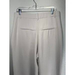 Abercrombie & Fitch Wide Leg Long Trouser Casual Pants Sz 14 High Rise Cream thumbnail 8