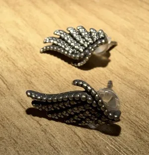 Pandora Majestic Feathers Stud Earrings Silver S925 Clear CZ 290581CZ thumbnail 1