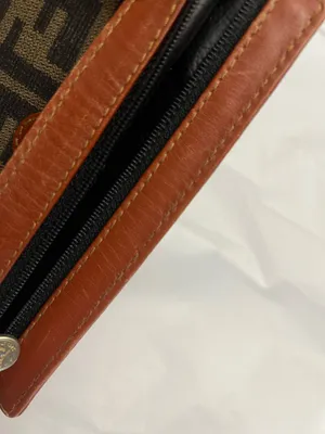 Fendi Zippered Small Wallet/Pouch, Zucca Pattern and Leather Trim thumbnail 16