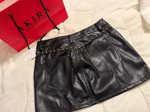 Akira Black faux leather skirt thumbnail 2