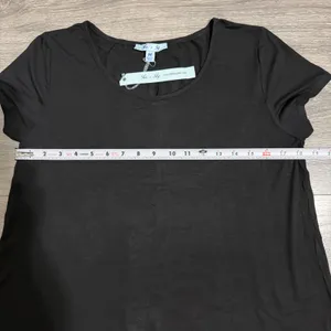 She & Sky Lounge‎ Midi Dress M Black Short Sleeve Scoop Neck A-Line T-Shirt Minimalist thumbnail 5