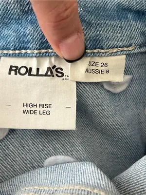 Rolla’s high rise wide leg sailor jeans organic cotton light wash 26 NWOT thumbnail 12