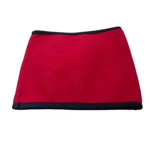 Red Fleece Neck Warmer With Black Trim - Soft & Cozy - Made In India 52c thumbnail 2