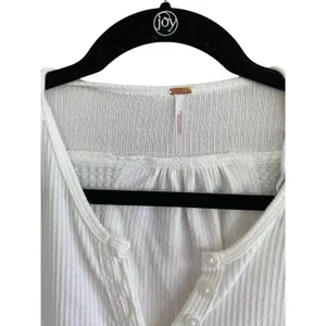 Free People Leo Henley Tee White Size Small thumbnail 5