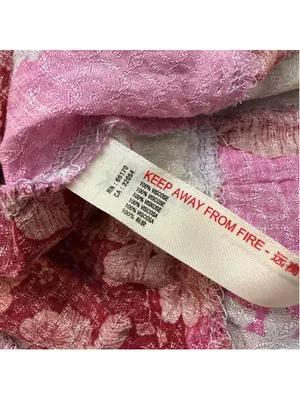 Free People Intimately Floral Patchwork Strappy Mini Dress XS Pink Red Flowy thumbnail 7