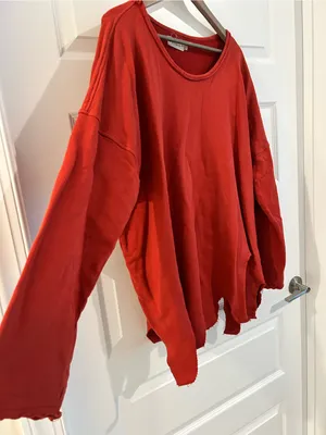 Bodil Oversize Lagenlook Sweatshirt Rust Brown One Size thumbnail 7