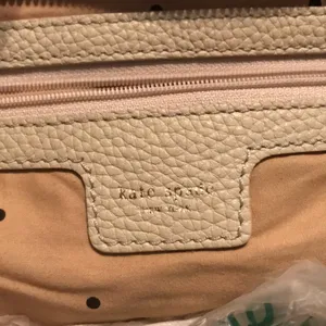 Kate Spade cream pin hole medium tote, 3 pocket‎ thumbnail 5