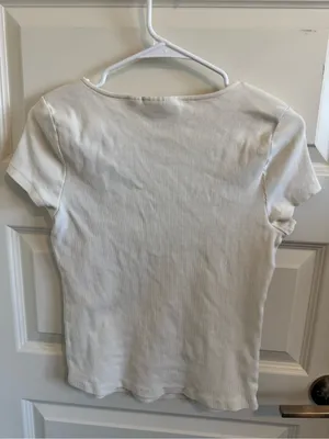 Anthropologie Maeve Women’s Short Sleeve White Blouse Top thumbnail 3