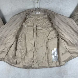 Reformation XS Tan Pinstripe Cropped‎ Blazer Single Button Deadstock Viscose thumbnail 9