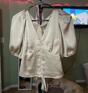 Abercrombie satin top thumbnail 1