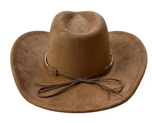 NEW Anthropologie Faux Suede Rancher Hat Honey Brown Cowgirl Western Wide Brim thumbnail 3