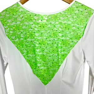Body Wrappers Praise Dance Dress M White Green Praise Liturgical Worship White thumbnail 7