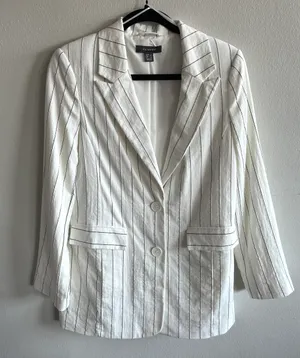 White Pinstripe Blazer thumbnail 1
