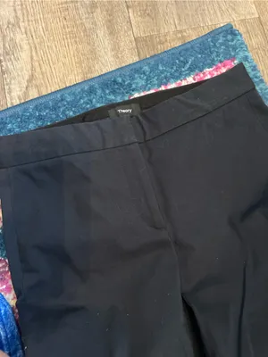 Theory navy cropped flare pants size 0 thumbnail 8