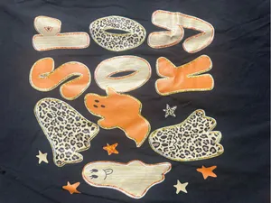Comfort Colors Black Graphic 'Spooky' Tee with Orange and Cream Accents thumbnail 4