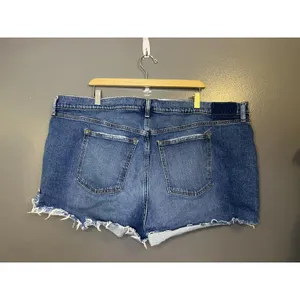 Abercrombie & Fitch Shorts Womens 22 Blue Denim Mom Curve Love Frayed Hem thumbnail 3